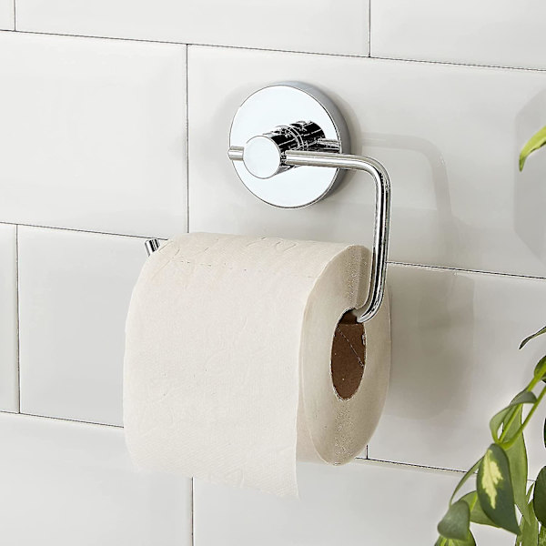 Vægmonteret toiletpapirholder, toiletpapirholder badeværelse toiletrulleholder 14,3*7*10,4cm (sølv)