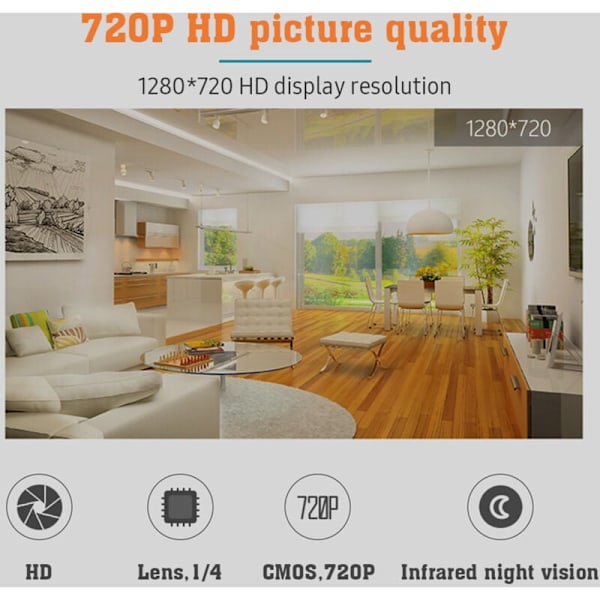 Intelligent dørklokke, 160° vidvinkel nattesynsfunktion, WiFi trådløs monitor med realtidsvisning for hjemmesikkerhed