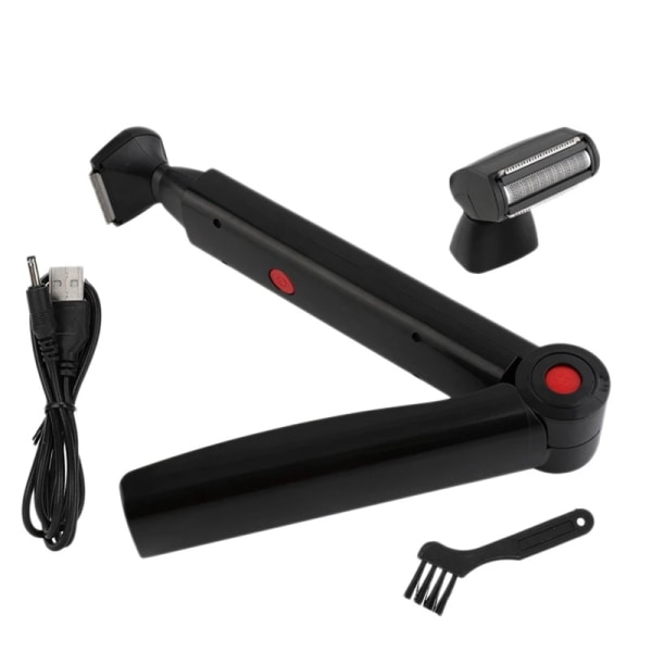 Elektrisk barbermaskine til ryg, dobbeltsidet hårfjerningsværktøj, ledningsfri foldbar elektrisk barbermaskine til lang ryg, bagtrimmerbarbermaskine til mænds krop