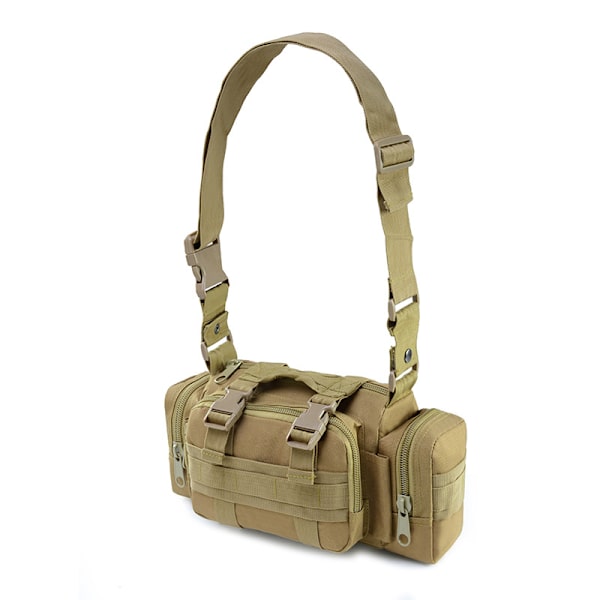 Taktisk Molle Fanny Pack Crossbody Väska Axelväska Midjeväska Multifunktionell Herrväska för Resor Jakt Vandring Camping Cykling
