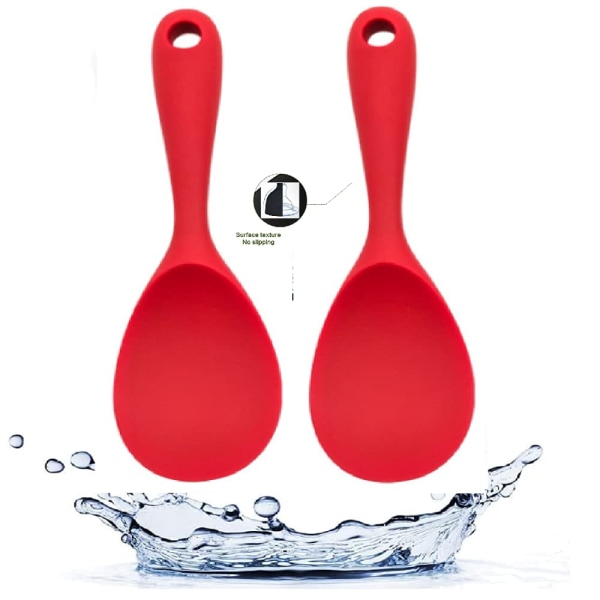 Rissked 2-pack, non-stick värmebeständig hushållsspatel sked köksredskap. (röd)