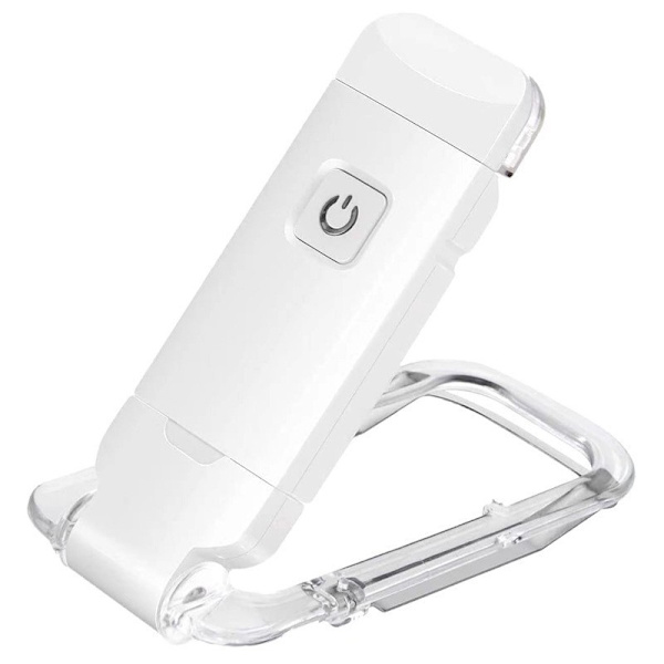 Grön USB-laddningsbar boklampa för läsning i sängen, justerbar ljusstyrka, LED-klämma på bokbelysning