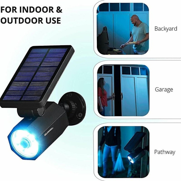 Bionic Spotlight Deluxe LED aurinkolamput SOLAR ENERVICE LIIKETUNNISTIMELLA 25 JALKA ulkokäyttöön vedenkestävä valaistus ulkotiloihin (musta) koko