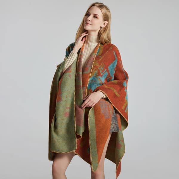 Jacquard slids plüsch sjal wrap vinter varm kappe til kvinder