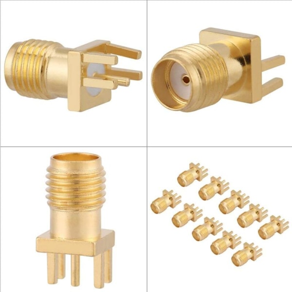 10 kpl SMA naaras perusliitin jakki naarasadapteri RF PCB 50 Ohm messinkiliittimet WiFi-toistimeen Radiotoistinkaapeliin