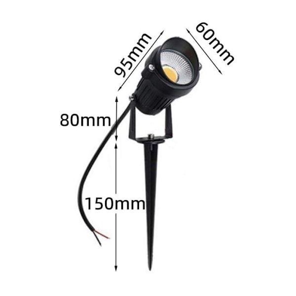 Musta LED-ulkovalaisin - 220V - Lämmin valkoinen