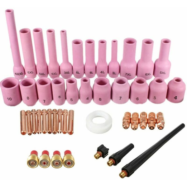 46 Delar / TIG Gaz set Collet Corps Aluminium Cyle Sorterad Kit för SR WP-9 WP-20 WP-25