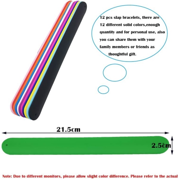 Slap armbånd til børn, 12 stk DIY Slap armbånd silikone armbånd f