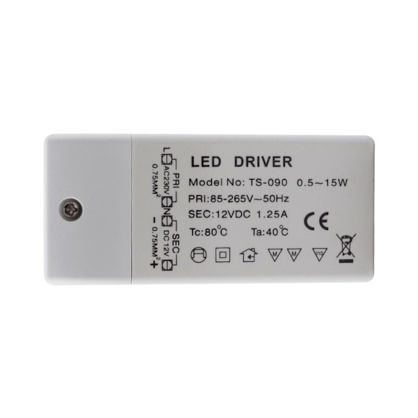 Input: 220-240V Output: DC 12V 1.25A DC 15W, LED Pære Transformer Driver Konverter Driver Konstant Spændingsforsyning