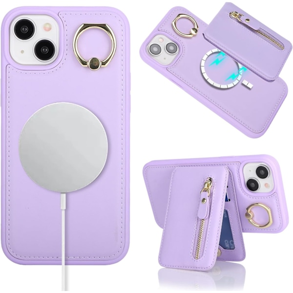 iPhone 13 Læder Cover - Lilla
