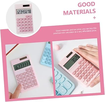 (Rosa) Mini Solcelle-datamaskin, Grunnleggende kalkulator, Enkel grafisk kalkulator for naturfagstudenter, Mini kalkulator