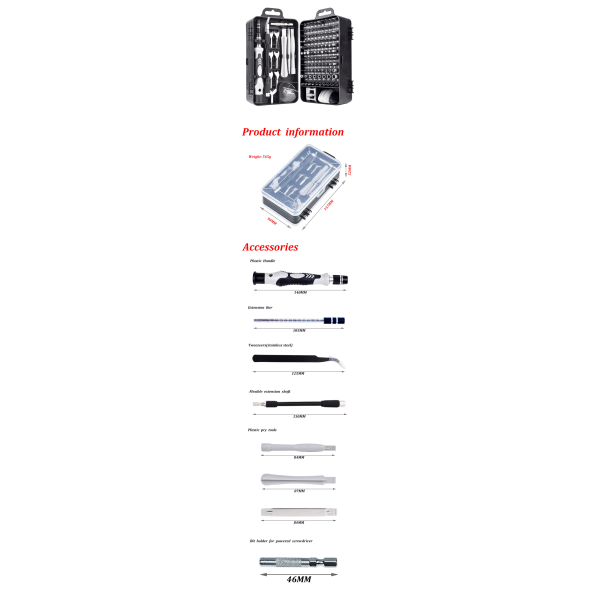 135 i 1 datorplatta demontering skruvmejsel-Apple Android mobiltelefon elektronisk reparation