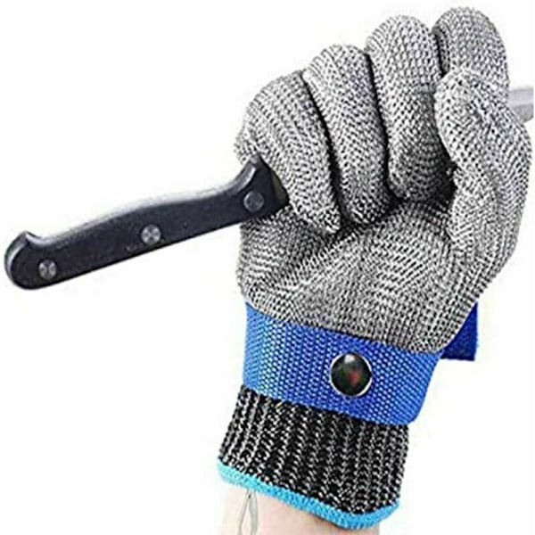 Skyddshandskar mot skärning Metallnät Rostfritt stål Livsmedelssäkra handskar resistenta mot skärsår slaktarhandskar skurna i stål för kök xs 21cm