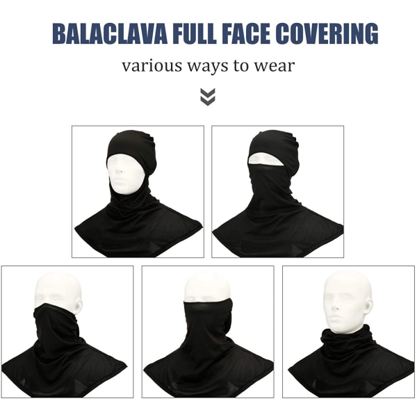 Baraklava sommar skyddande nackmask (svart), andningsbar motorcykelhatt hjälmfoder för utomhuscykling vandring, multifunktionell utomhus hjälm S