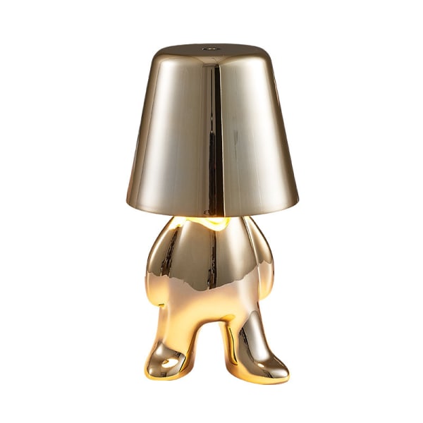 Thinker Lille Gyldne Bordlampe Resin Genopladelig Bordlampe til Soveværelse
