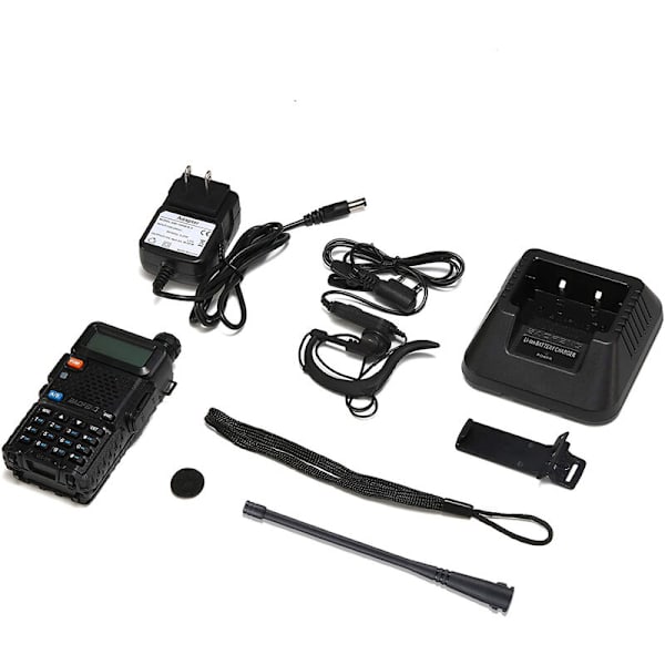 BAOFENG UV-5R Walkie Talkie FM-sender To-vejs radio Dual Display VHF 136-174 UHF 400-520mHZ 5W To-vejs skinke radio Genopladelig VOX Bærbar skinke