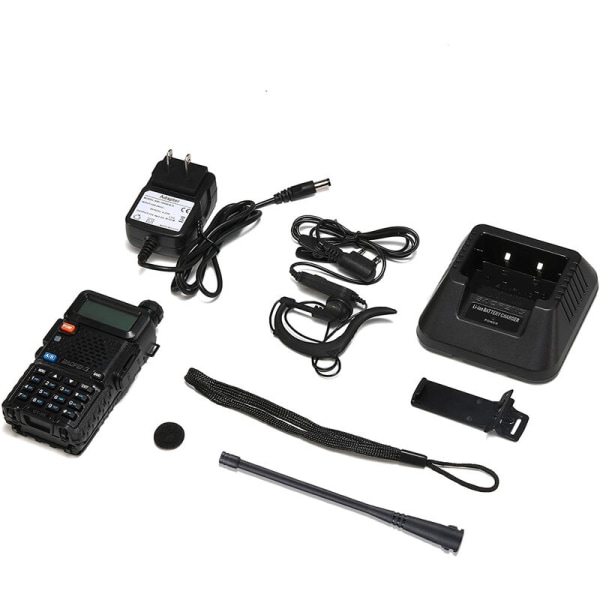 BAOFENG UV-5R Walkie Talkie FM Transceiver Tvåvägsradio Dual Display VHF 136-174 UHF 400-520mHZ 5W Tvåvägs skinkaradio Uppladdningsbar VOX Portable Skinka
