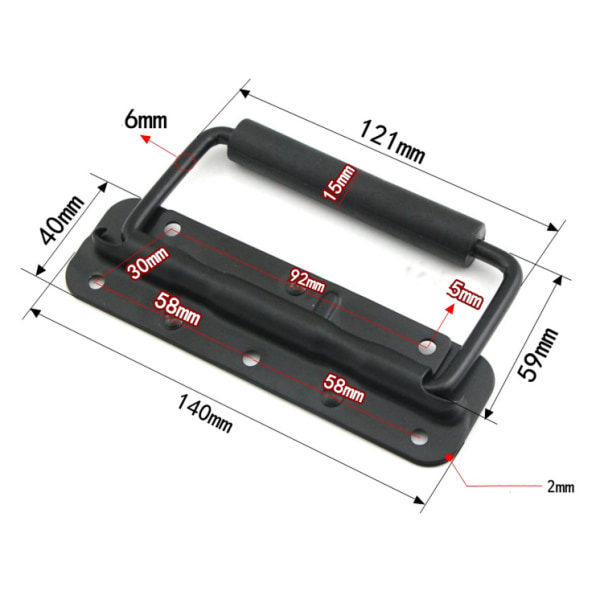 Taitettava kotelo 2 mustaa kahvaa（140mm)