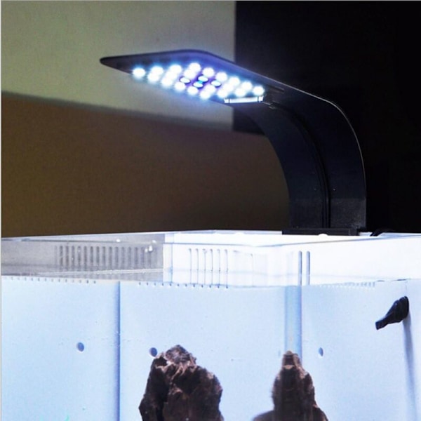 Ultra Tynd Clip-on Akvarium LED Plantelys (Sort & Hvidt Lys)