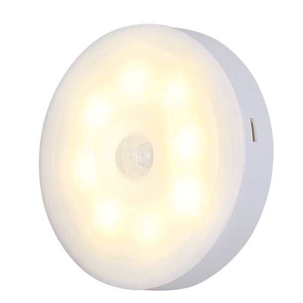 LED-bevegelsessensor nattlys innendørs oppladbart batteridrevet automatisk bevegelsessensor Smart detektor Vegg og tak trådløst lys (hvitt lys