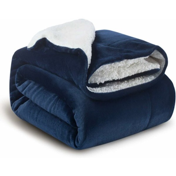 Sofa Tæppe Fleece Tæppe, Marineblå Sofa Plaid 150CMx200CM