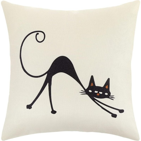 Sett med 4 putetrekk, 45 x 45 cm, bohemstil, dekorative, for sofa, kontor, bil, soverom, interiørdekorasjon (kattelin)