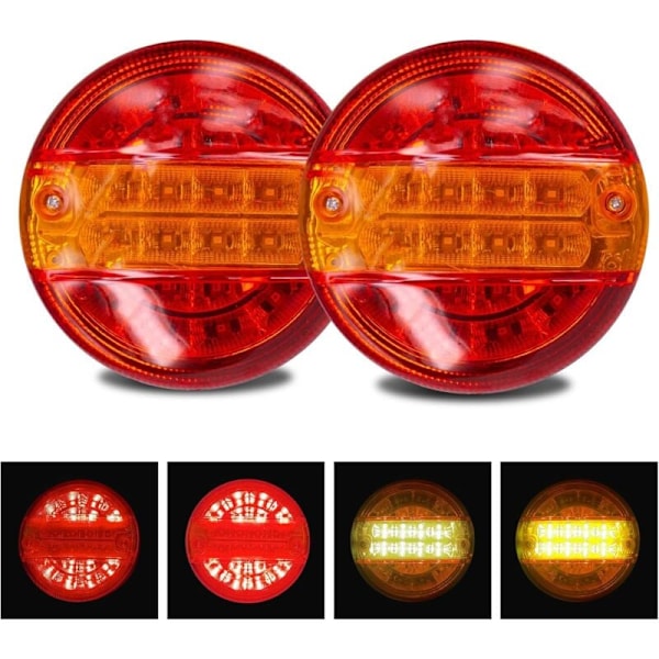 2X 20 LED Baglygter 12/24V Bremseindikatorlampe IP65 Vandtæt Stoplys Til Lastbil Varebil Trailer Campingvogn RV ETC