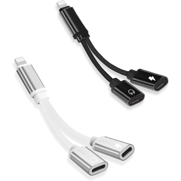 iPhone Hovedtelefonadapter og Splitter 2Pack iPhone Adapter til Dua