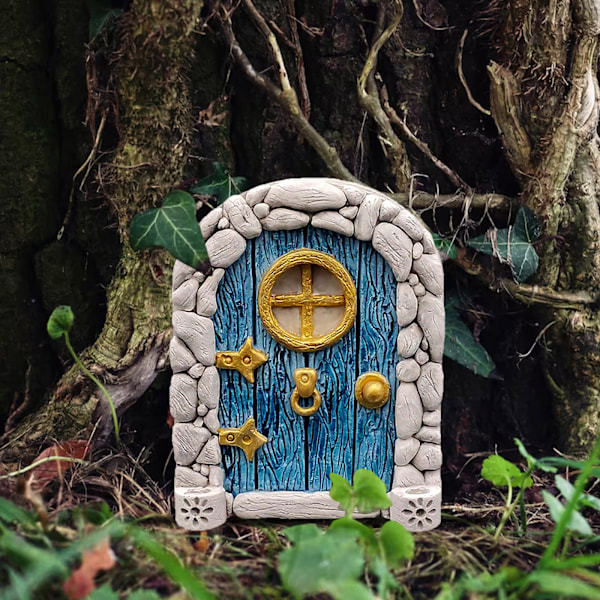 Sæt med 1 Sparkle Fairy Door Have Hjem Ornament 3