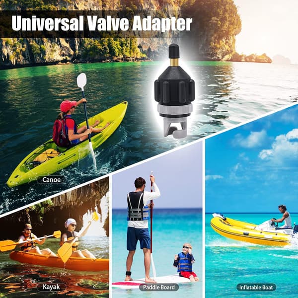2PACK Oppustelig Stand Up Paddleboard Pumpe Adapter - Universal Standard Schrader Luftventil Adapter Pumpehoved Konverter til Oppustning Boa