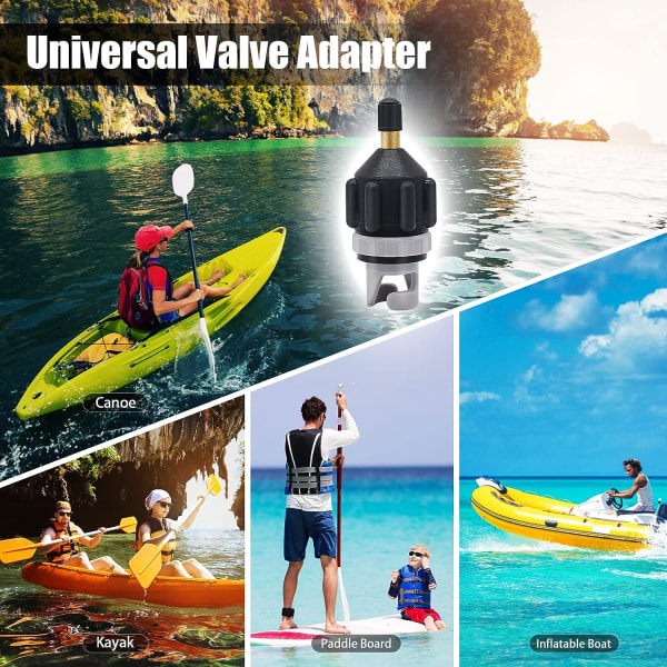 2PACK Uppblåsbar Stand Up Paddleboard Pump Adapter - Universal Standard Schrader Luftventil Adapter Pumpning Huvudkontakt Konverter för Uppblåsning Boa