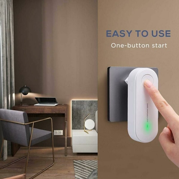Luftrenser med mini iongenerator. Bærbar plug-in luftrensende deodorant for hjem, soverom, kjøkken, skrivebord, fjerner røyk, lukt, støv, pollen,