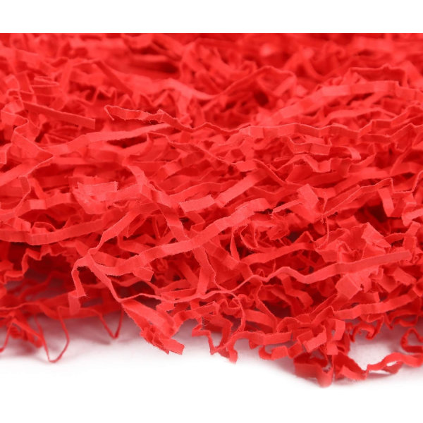 200g Crimp Shredded Paper Red Kraft Paper - Christmas Gift Wrap - Crimp Wrapping - Gift Box Filler - Empty Filled Basket