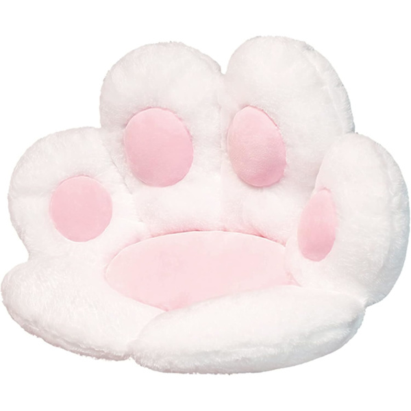 Kattepote pude blød pude plys pude sofa pude sød sofa pude gulvpude udstoppet dukke kontor soveværelse stue soveværelse(hvid，70 * 60cm