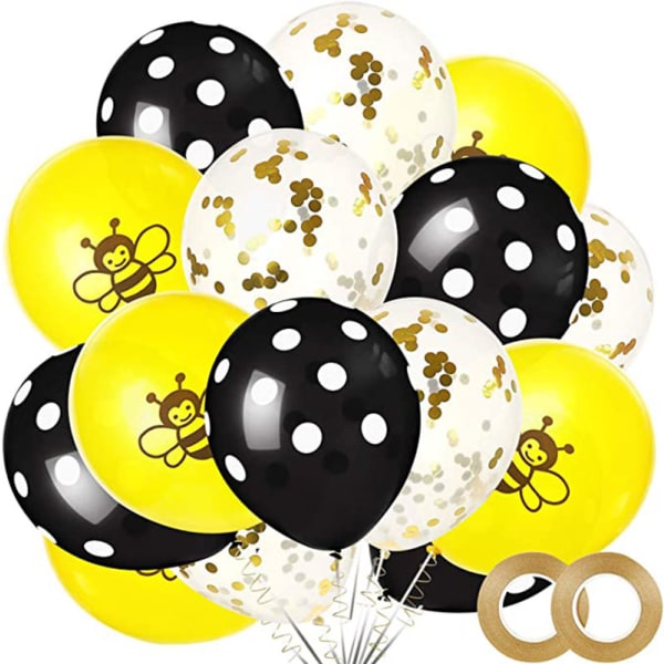 61 stk Fødselsdagspynt sæt konfetti balloner og Happy Birthd