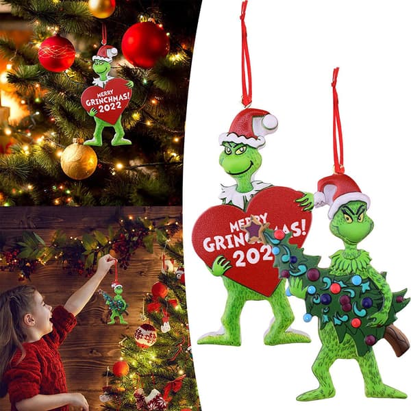 2PCS Grinch Resin Julepynt Kreativ Julepynt Julepynt Ornamenter.C