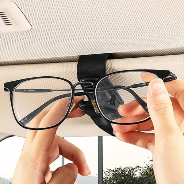 Sølv - sæt med 2 bilskærmclips, bilbrilleholder 180 grader