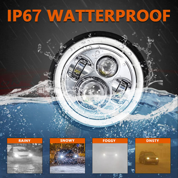 2 Sarjaa 7 TUUMAN LED-ajovalot DRL/VILKKU/ALHAINEN/KORKEA VALO JeEP WRANGLER JK TJ CJ HUMMER H1 H2 CHEVY FORD 7 TUUMAN 6000K 140W IP67 Vedenpitävä H