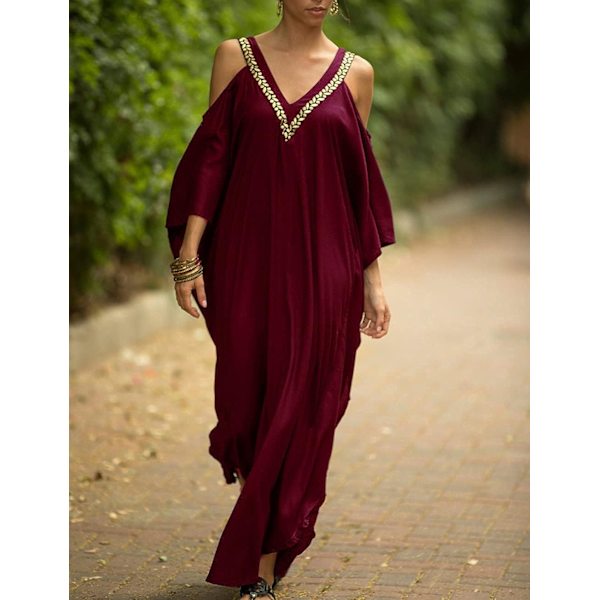 Off-shoulder kjole badedragt bluse lang nederdel