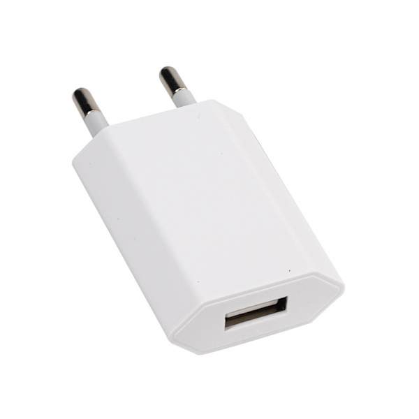 USB-strømadapter 5V1A, mobiltelefonladinghode europeisk standard smart hurtiglading laderhode