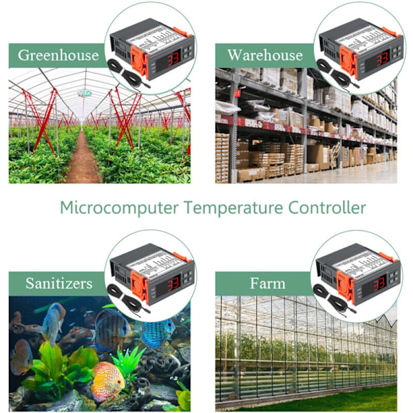 Digital temperaturkontroller STC-8080A+ kjøleskapstermostat for automatisk kjøleskapsavriming med NTC 220 V sensorprobe