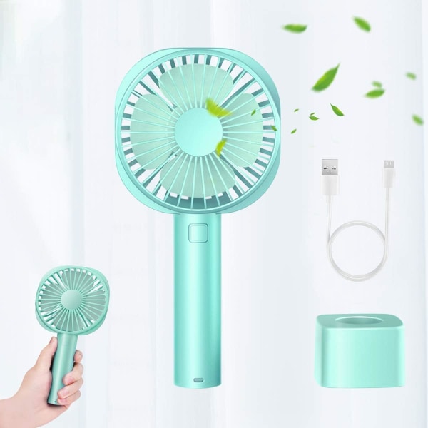 Portable Fan, Quiet Mini USB Fan, Rechargeable 2600mAh Battery, 3 Speed ​​Adjustable Handheld Fan for Camping Office Pocket Office Travel (Blue)