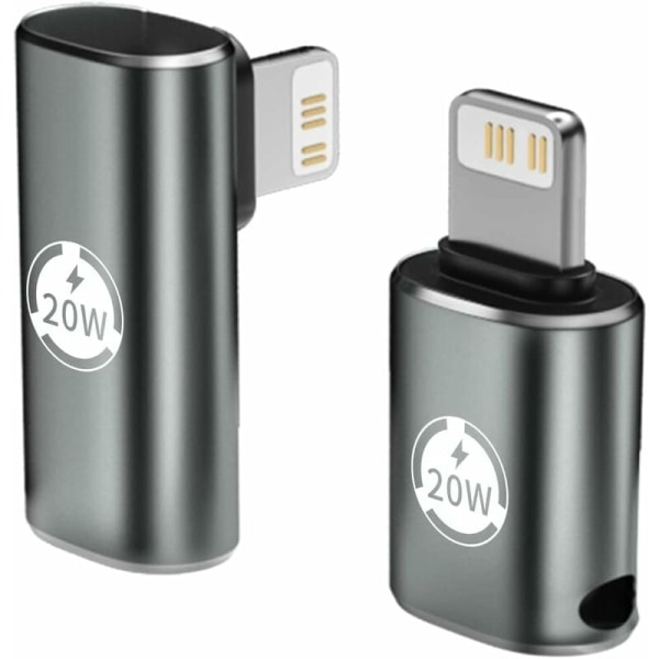 USB C - Lightning-sovitin, tukee 20 W:n PD- ja pikalataustoimintoa i-Phone-, i-Pad- ja i-Pod-sarjoille yhteensopiva (2 kpl i-OS-puhelimen urosadapteri USB T:hen)