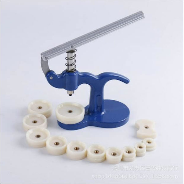 Klockverktyg Press Closer Klockreparation Verktyg med 12 Plastinsatser Tryckplattor