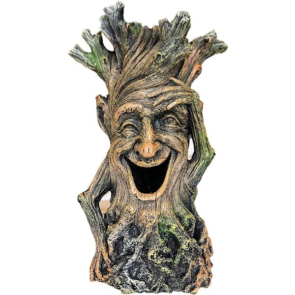 Akvarium Realistisk Tretredekorasjon Statue Fisk Kan Svømme Gjennom Bagasjeromshullet