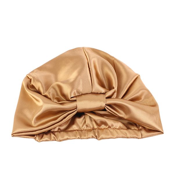 Khaki dusjhette for kvinner og jenter, gjenbrukbar, overdimensjonert, vaskbar, søt og myk, imitert silke dobbelt lag cellegift pyjamas lue pakkestørrelse Ho