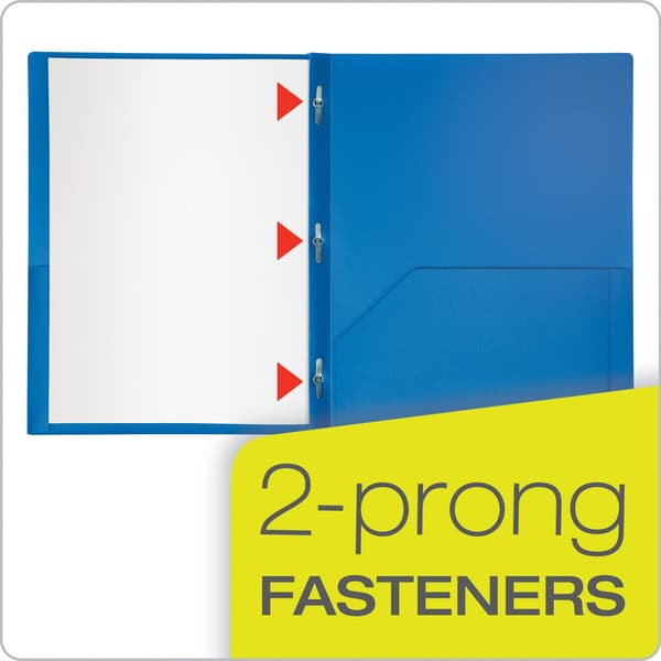 2 lommemappe med fastgørelse, robust plastikmappe, brevstørrelse, farve (blå)