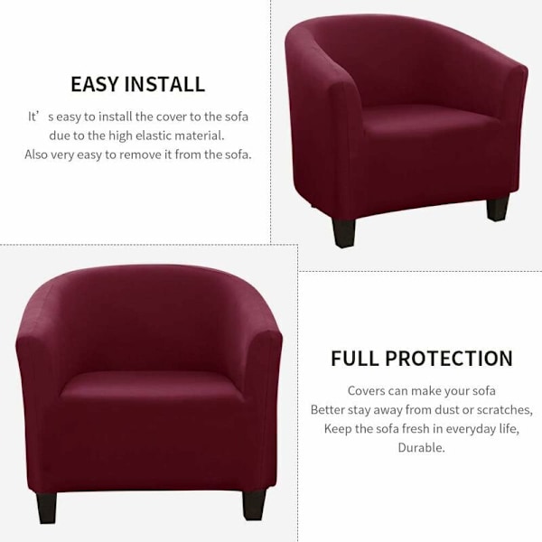 Stretch Schäslong Stolöverdrag, Lätt att Installera och Tvätta, Stolöverdrag med Armstöd Chesterfield Stolöverdrag för Diskbänk Bar Vardagsrum Mötesrum Ro