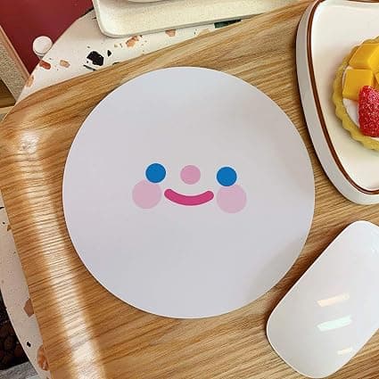 Smiley skridsikker musemåtte, gummibase mini musemåtte, sød tegneserie musemåtte, velegnet til kontor, arbejde, college, spil