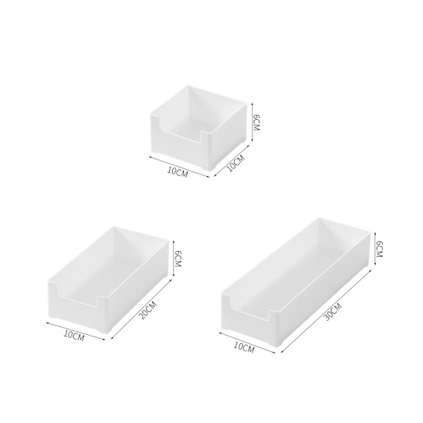 Plastförvaringslåda, förvaringslåda för tillbehör, vit, 3-pack